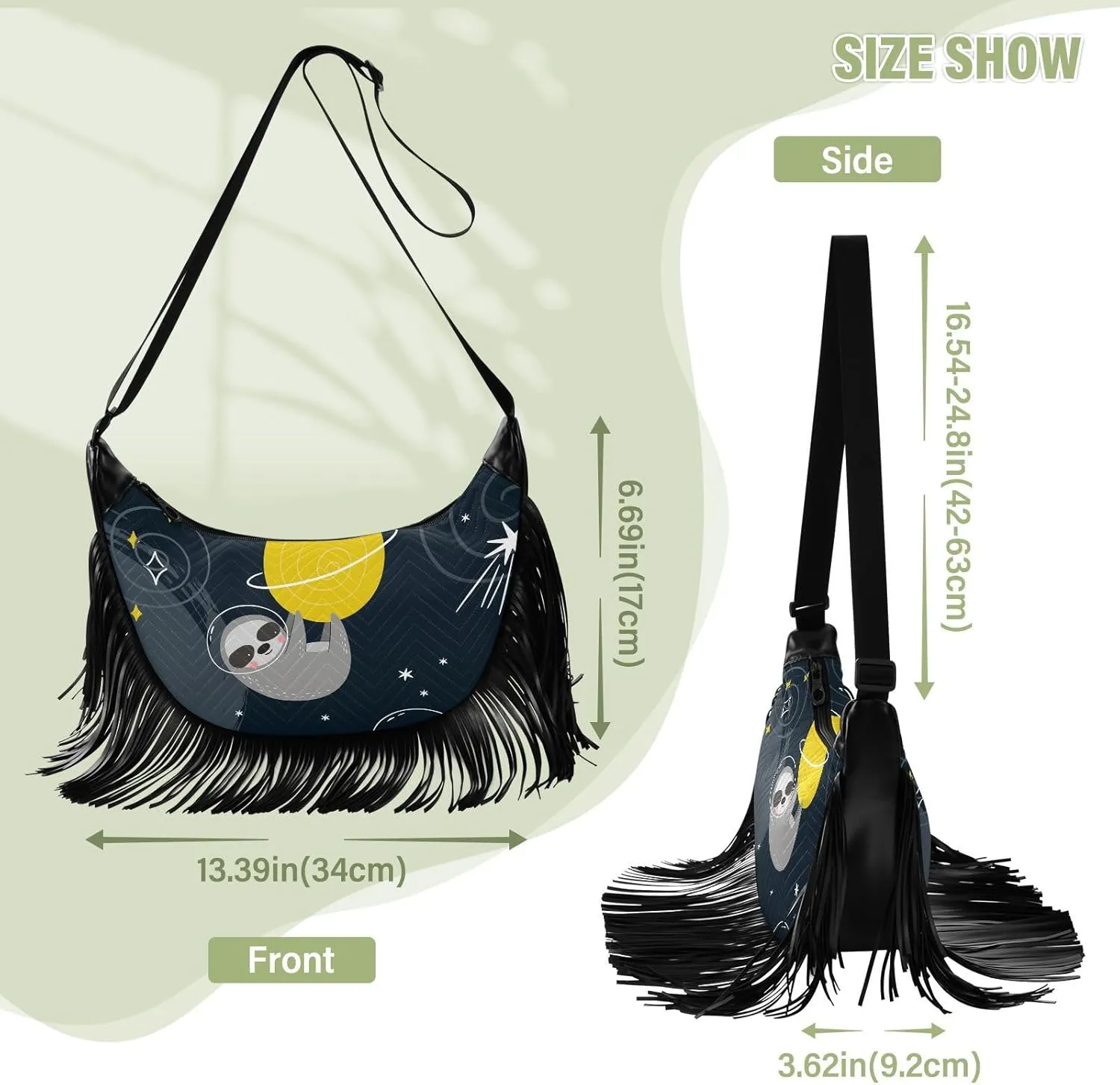 Women's PU Leather Chain Cross Body Bag, Shoulder Handbag Purse with Tassel for Ladies