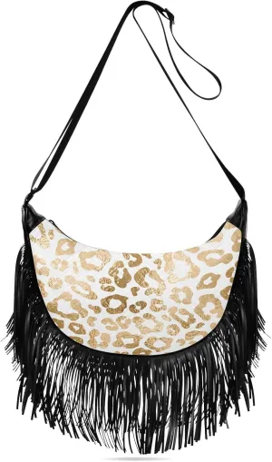 Women's PU Leather Chain Cross Body Bag, Shoulder Handbag Purse with Tassel for Ladies