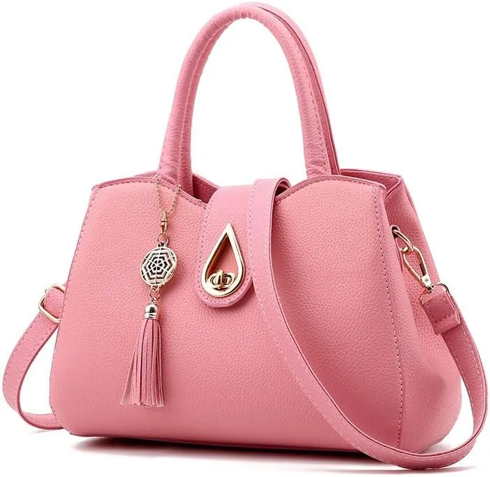 Womens Purses and Handbags Shoulder Bag Tote Tassel Crossbody Top Handle Satchel Bags with Lock Fringe Pendant