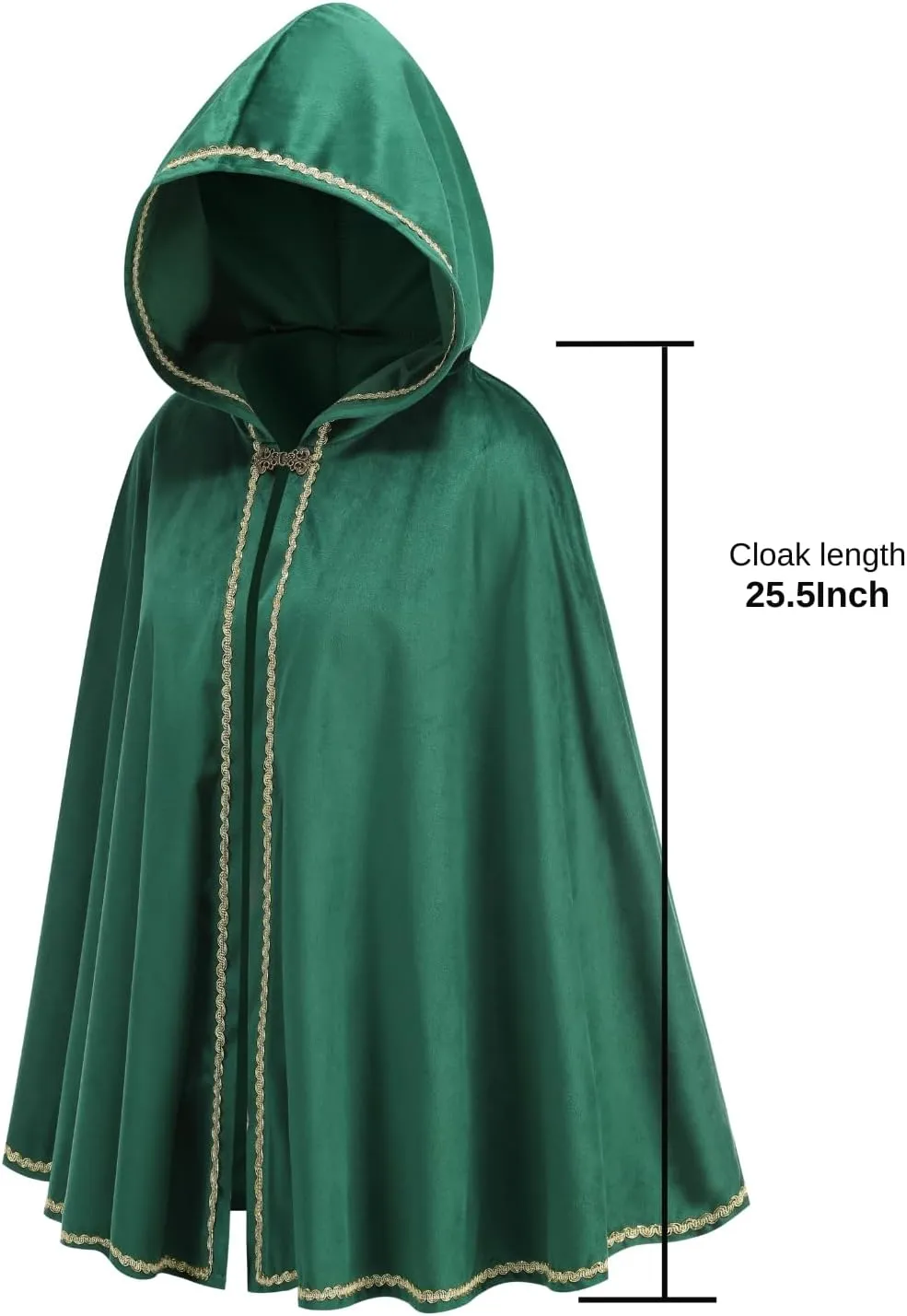 Women's Velvet Cape with Hood Renaissance Medieval Costume Cloak Halloween Christmas Queen Princess Outfit Dress Up