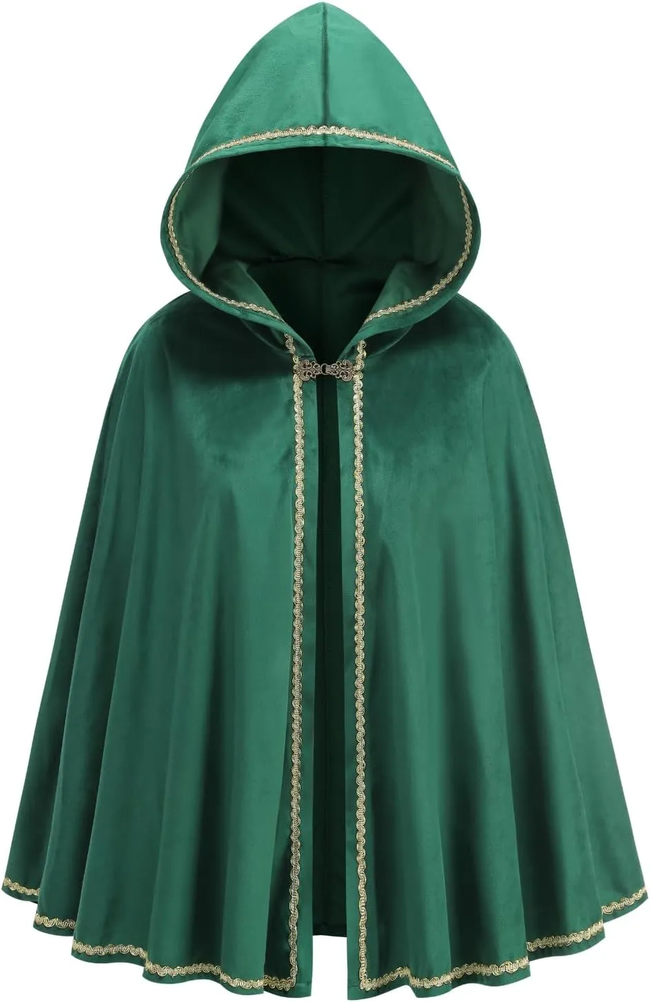 Women's Velvet Cape with Hood Renaissance Medieval Costume Cloak Halloween Christmas Queen Princess Outfit Dress Up