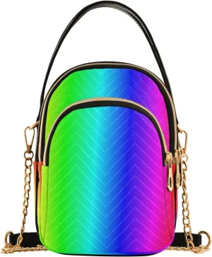 Women's Wave Cross Body Chest Bag, 52 inch Gold Chain Shoulder Handbag Purse