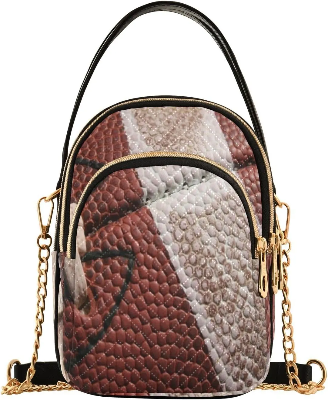 Women's Wave Cross Body Chest Bag, 52 inch Gold Chain Shoulder Handbag Purse