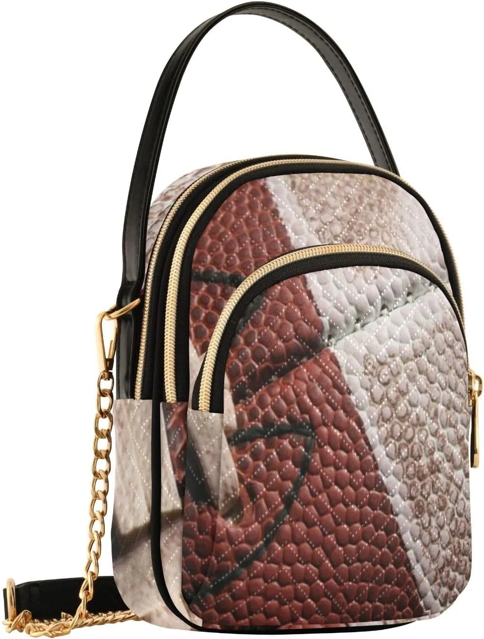 Women's Wave Cross Body Chest Bag, 52 inch Gold Chain Shoulder Handbag Purse