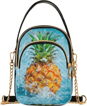 Women's Wave Cross Body Chest Bag, 52 inch Gold Chain Shoulder Handbag Purse
