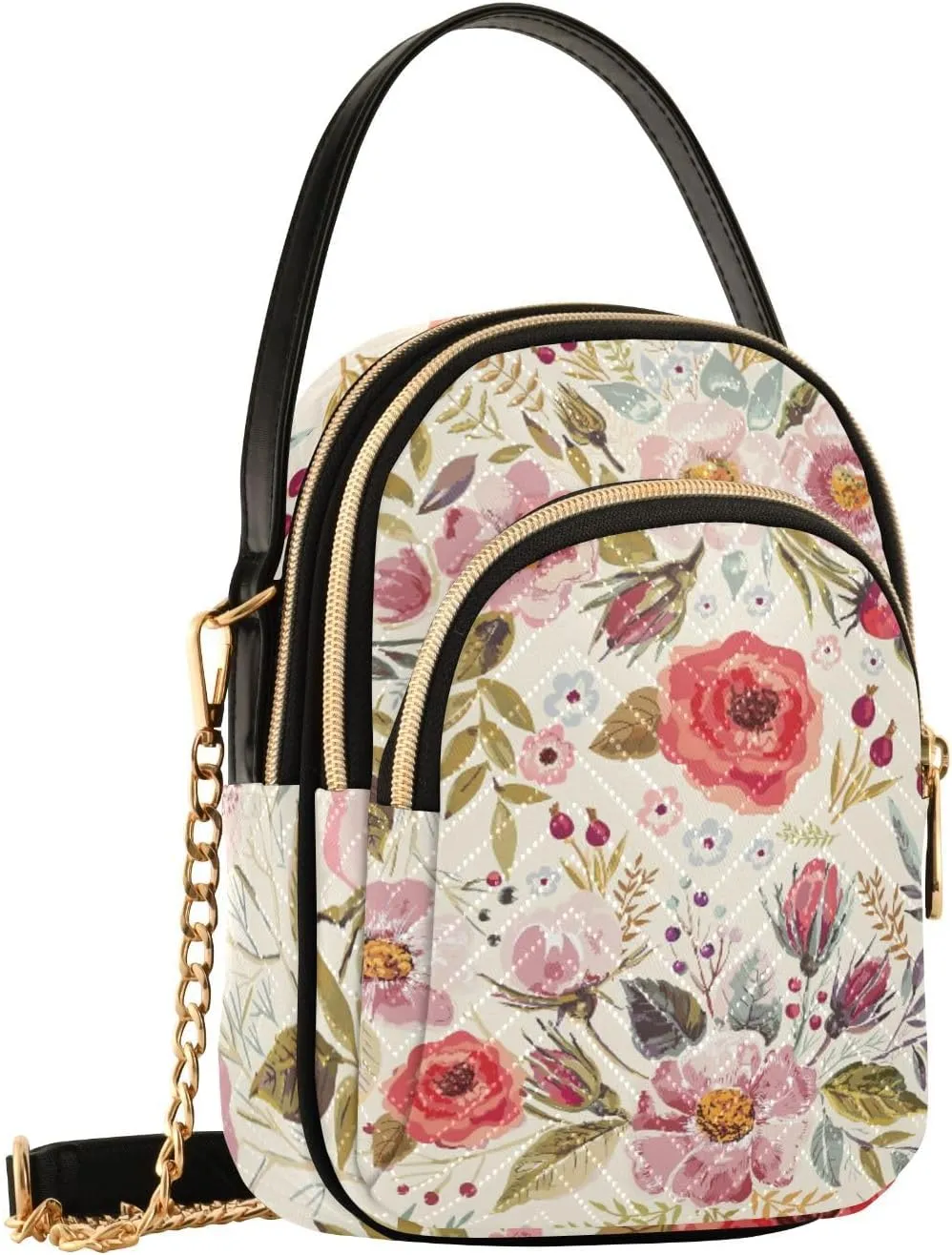 Women's Wave Cross Body Chest Bag, 52 inch Gold Chain Shoulder Handbag Purse