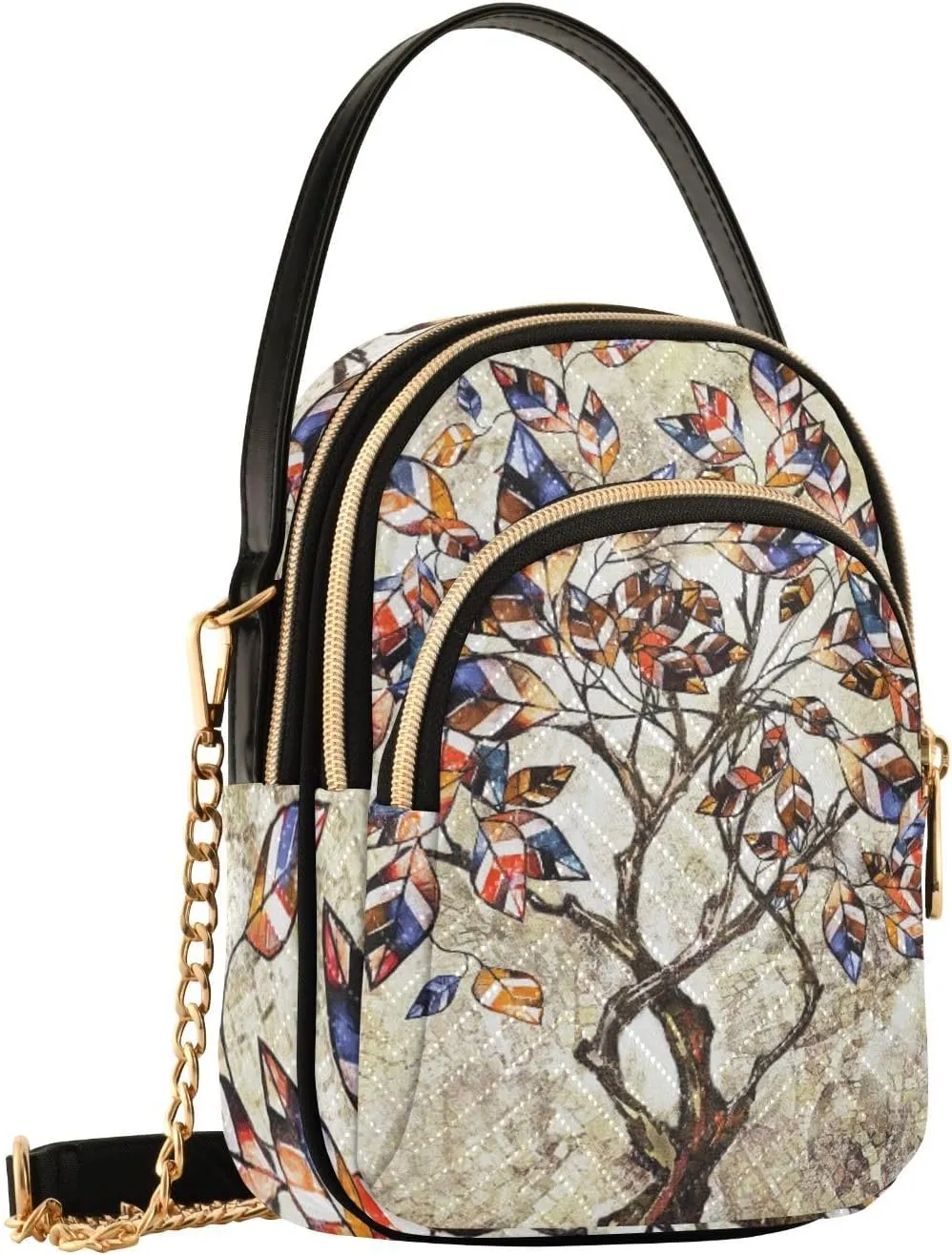 Women's Wave Cross Body Chest Bag, 52 inch Gold Chain Shoulder Handbag Purse