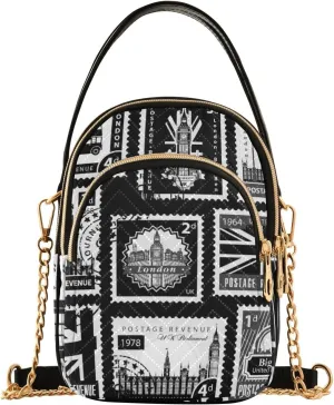 Women's Wave Cross Body Chest Bag, 52 inch Gold Chain Shoulder Handbag Purse