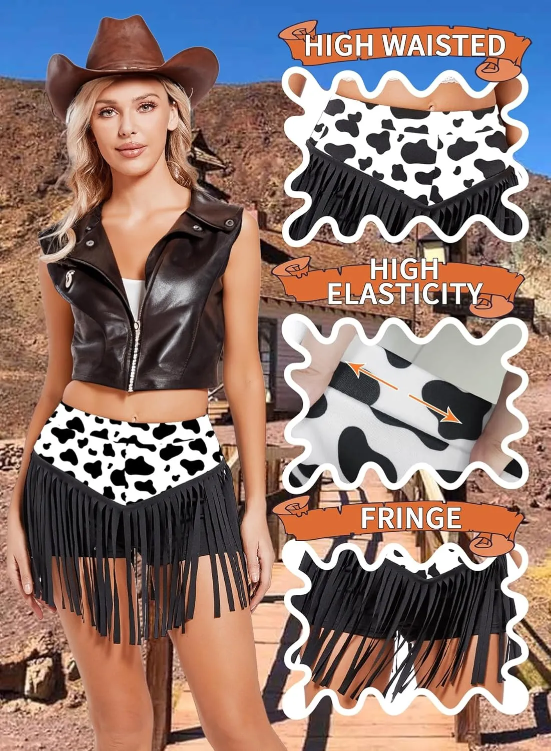 Womens Western Cowgirl Fringe Shorts - Country Concert Outfits Sexy Booty Pole Dance Rave Festival Tassel Bottoms