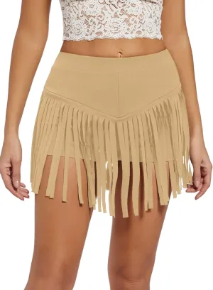 Womens Western Cowgirl Fringe Shorts - Country Concert Outfits Sexy Booty Pole Dance Rave Festival Tassel Bottoms