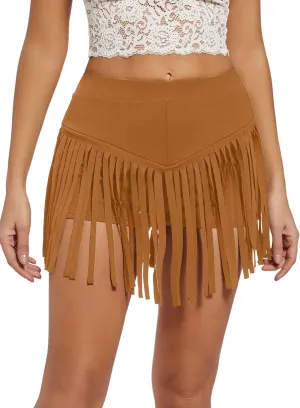 Womens Western Cowgirl Fringe Shorts - Country Concert Outfits Sexy Booty Pole Dance Rave Festival Tassel Bottoms