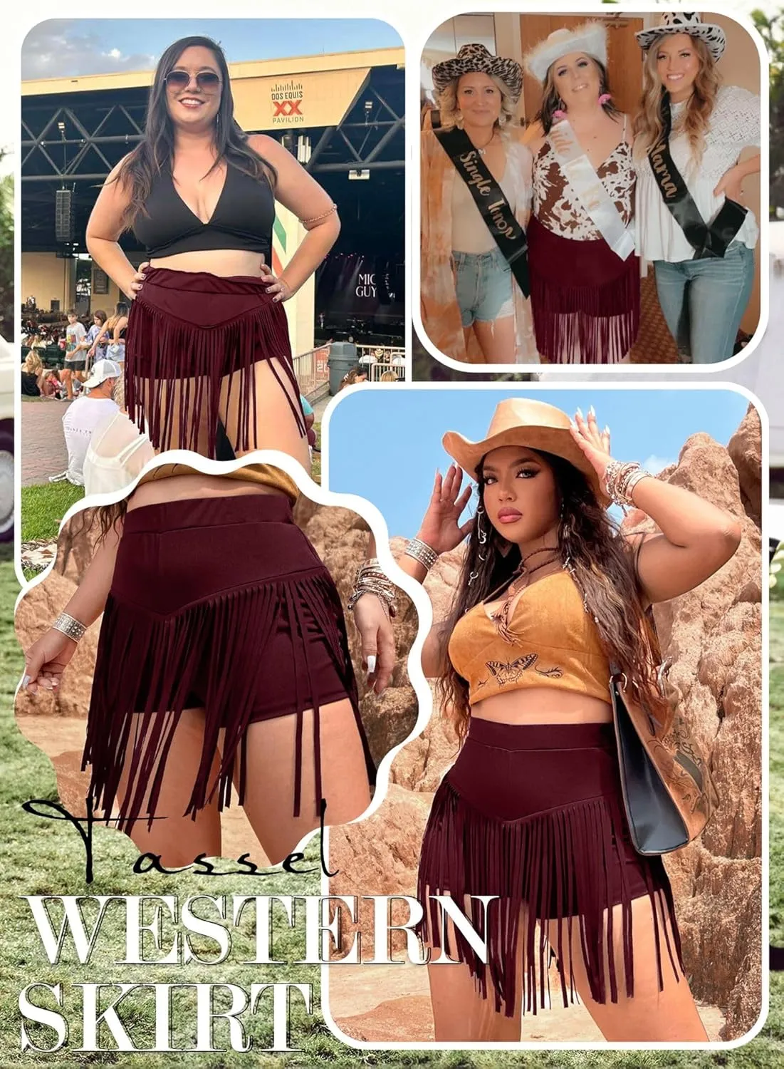 Womens Western Cowgirl Fringe Shorts - Country Concert Outfits Sexy Booty Pole Dance Rave Festival Tassel Bottoms