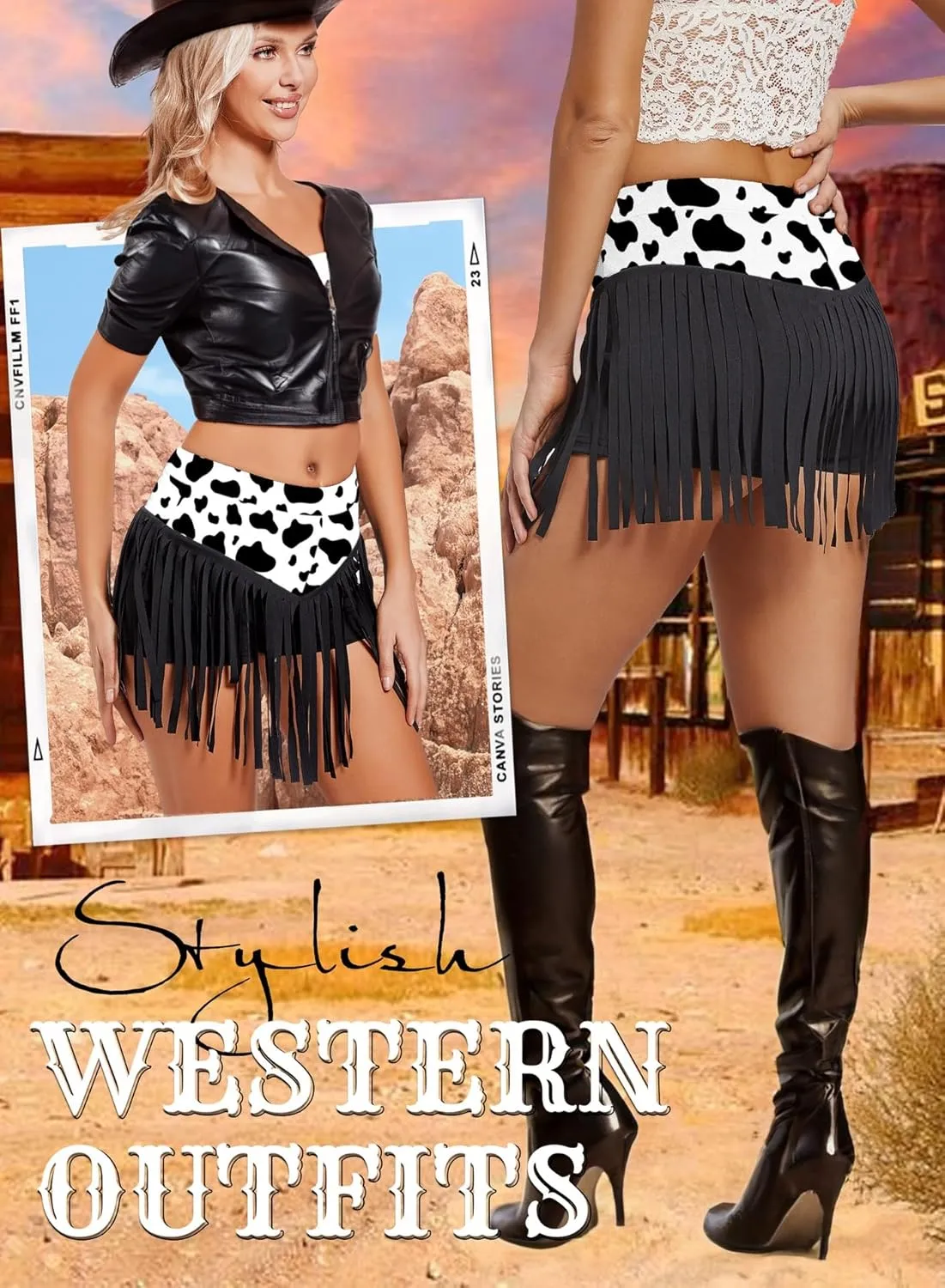Womens Western Cowgirl Fringe Shorts - Country Concert Outfits Sexy Booty Pole Dance Rave Festival Tassel Bottoms