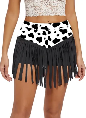 Womens Western Cowgirl Fringe Shorts - Country Concert Outfits Sexy Booty Pole Dance Rave Festival Tassel Bottoms