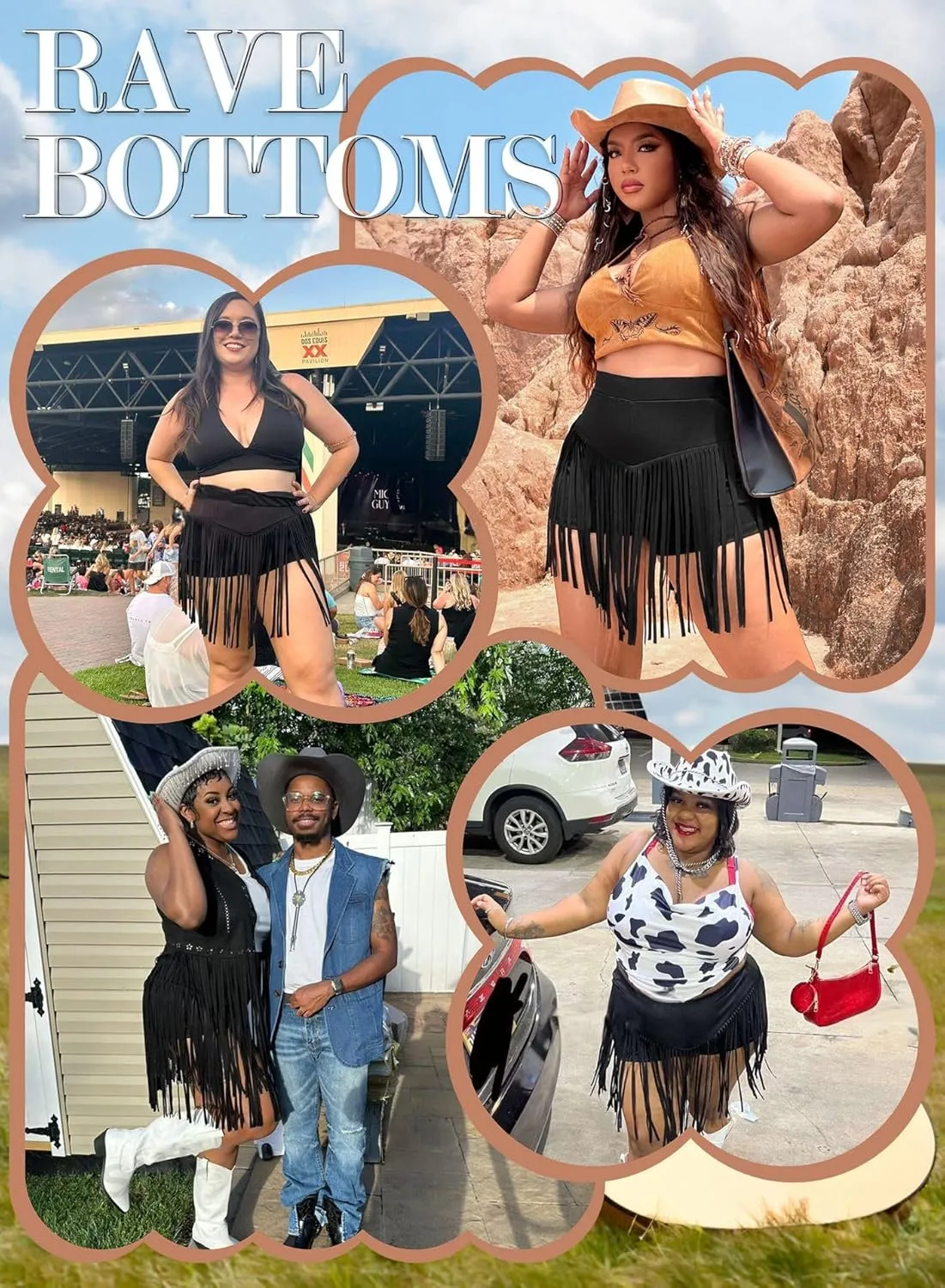 Womens Western Cowgirl Fringe Shorts - Country Concert Outfits Sexy Booty Pole Dance Rave Festival Tassel Bottoms