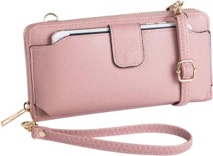 Womens Wristlet Wallet Crossbody Bag Cellphone Purse Handbag RFID Card Slots 2 Strap Wrist
