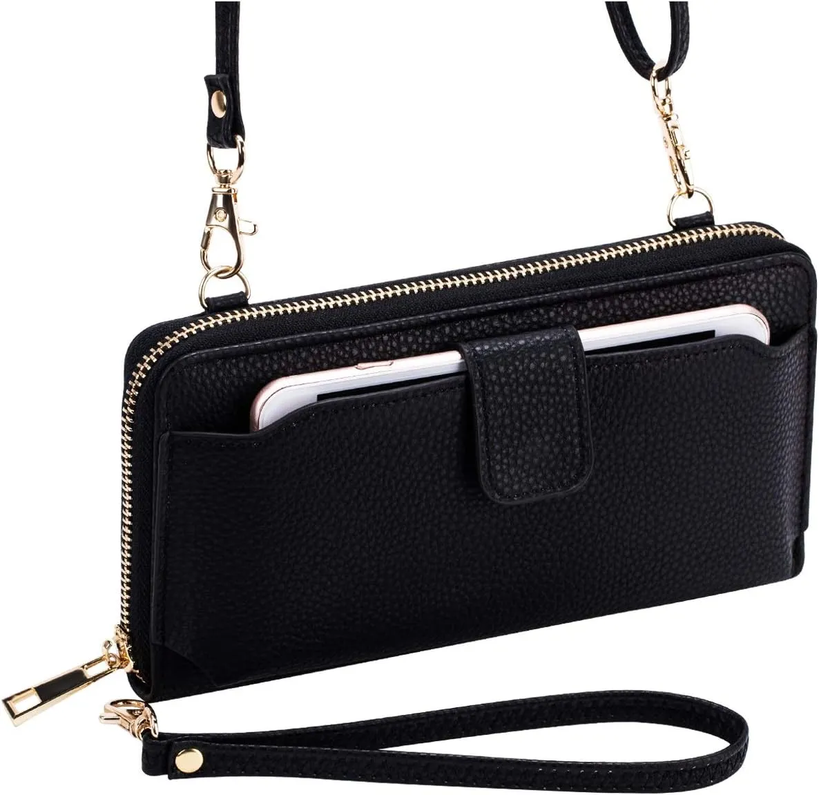 Womens Wristlet Wallet Crossbody Bag Cellphone Purse Handbag RFID Card Slots 2 Strap Wrist
