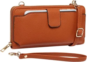 Womens Wristlet Wallet Crossbody Bag Cellphone Purse Handbag RFID Card Slots 2 Strap Wrist