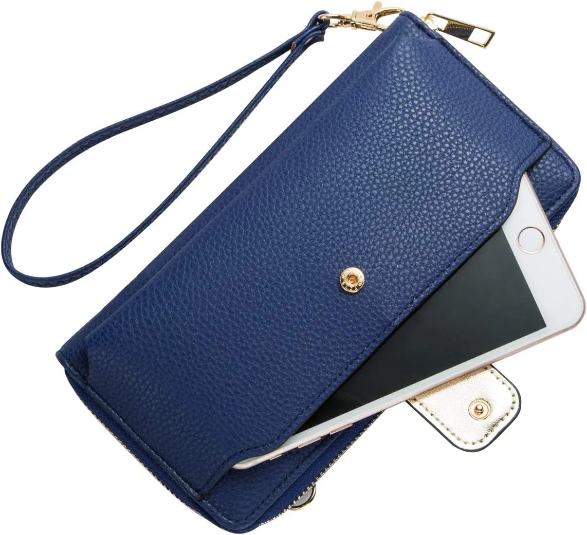 Womens Wristlet Wallet Crossbody Bag Cellphone Purse Handbag RFID Card Slots 2 Strap Wrist
