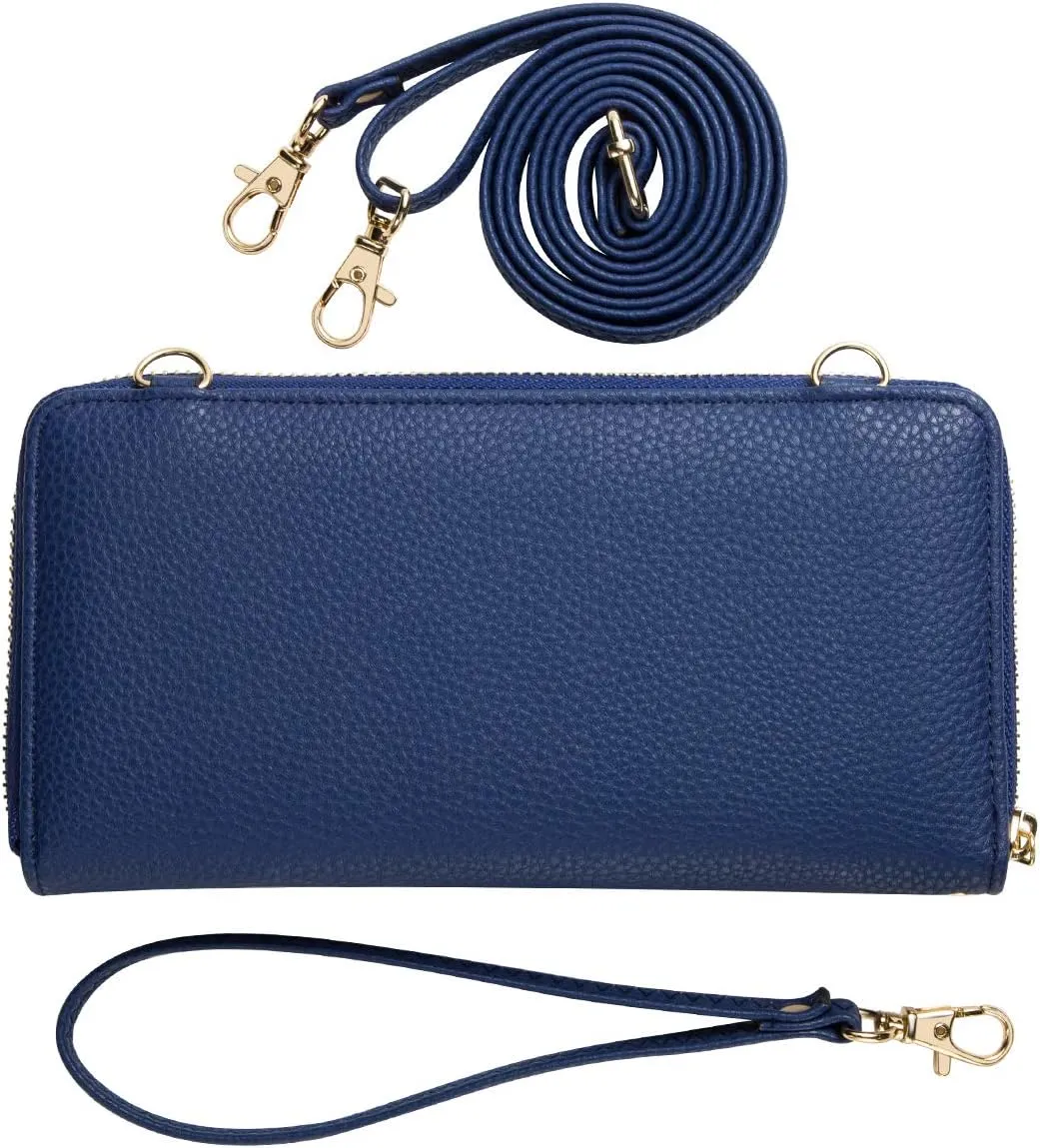 Womens Wristlet Wallet Crossbody Bag Cellphone Purse Handbag RFID Card Slots 2 Strap Wrist