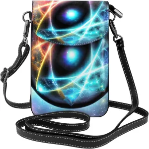 Wonderful Universe Crossbody Bag, Leather Crossbody Flap Mobile Phone Bag.# Fashion Tassel Wallet Designed For Women.