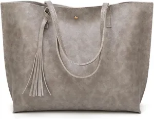 Work Handbag with Tassel Women’s Tote Roomy Shoulder Purse Retro Commuter