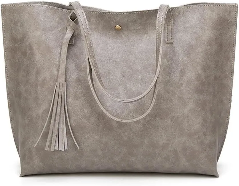 Work Handbag with Tassel Women’s Tote Roomy Shoulder Purse Retro Commuter