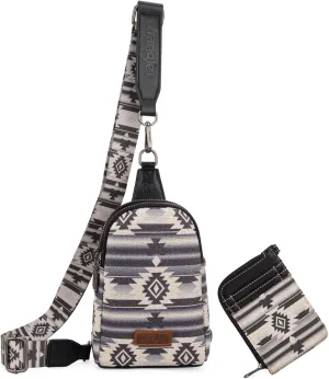 Wrangler Aztec Crossbody Sling Bags for Women Wallet Set