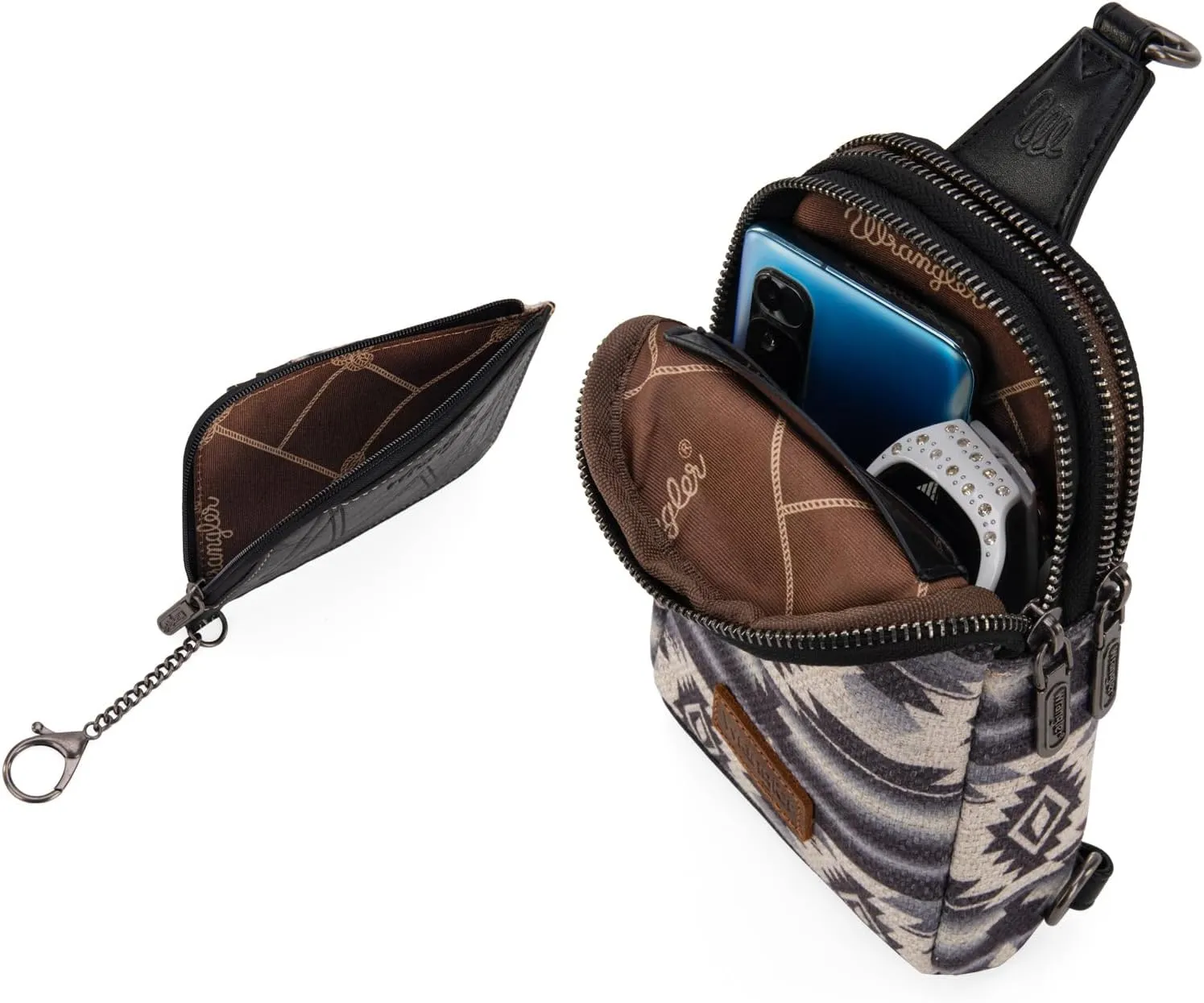 Wrangler Aztec Crossbody Sling Bags for Women Wallet Set