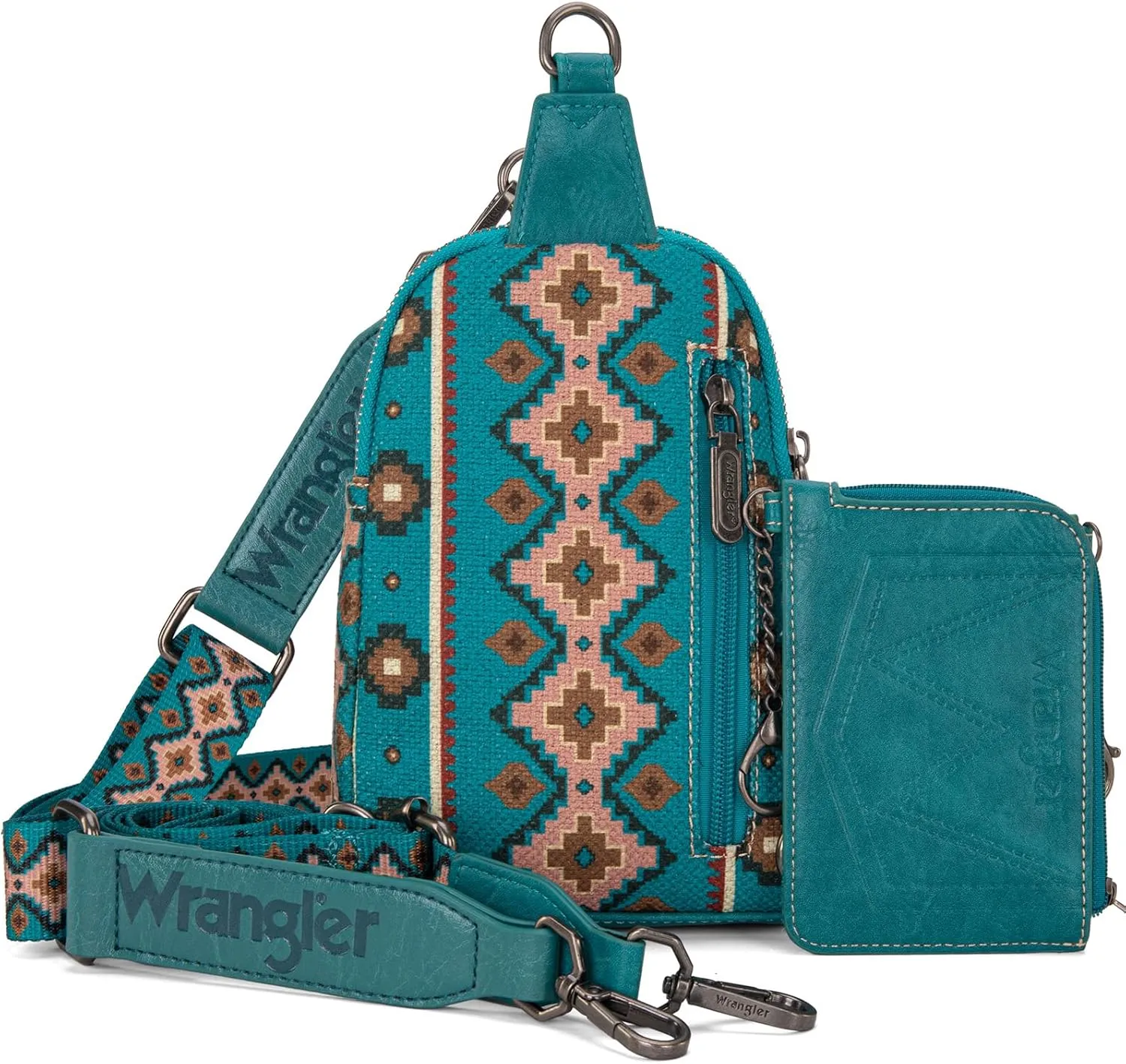 Wrangler Aztec Crossbody Sling Bags for Women Wallet Set