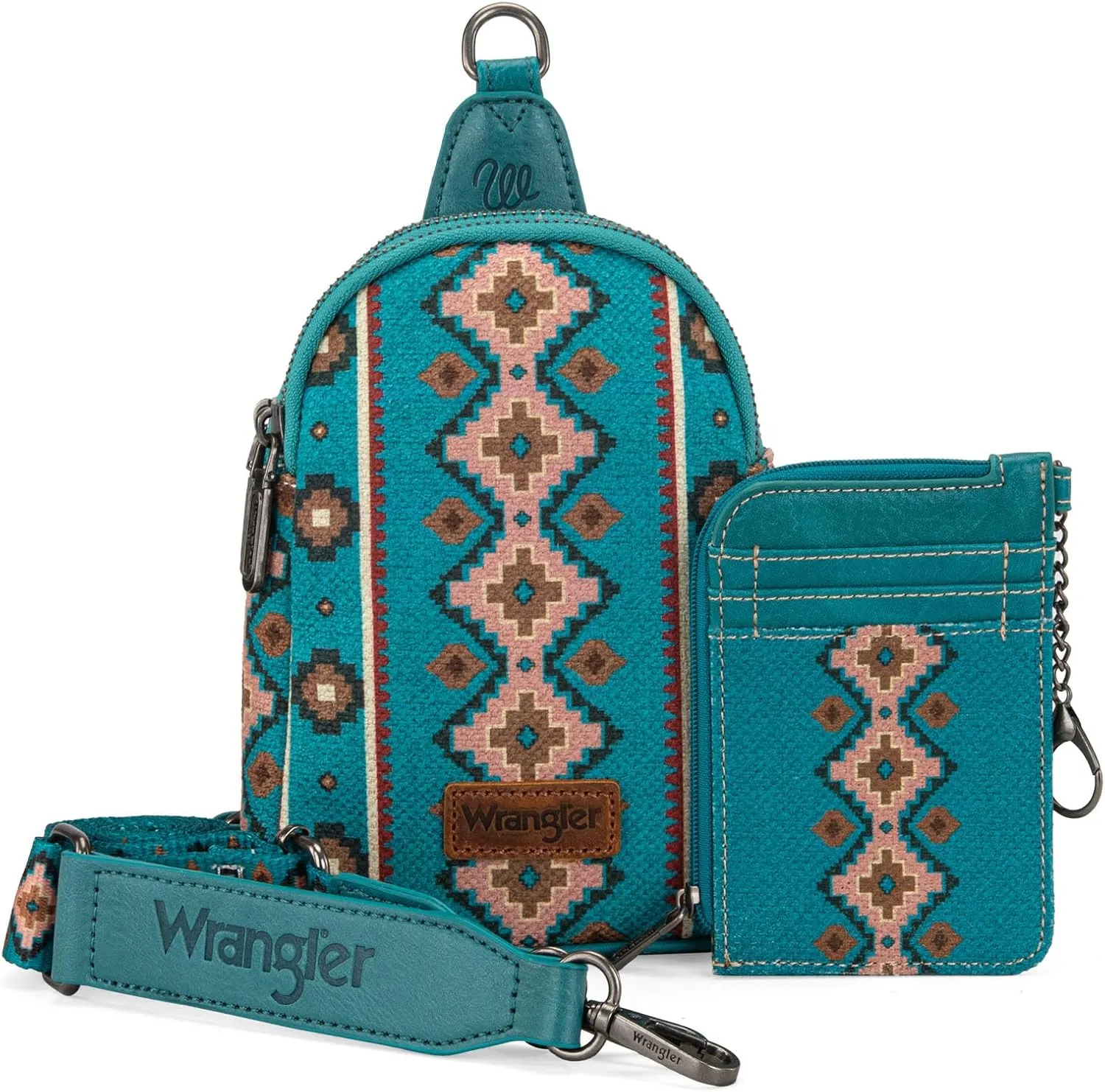 Wrangler Aztec Crossbody Sling Bags for Women Wallet Set