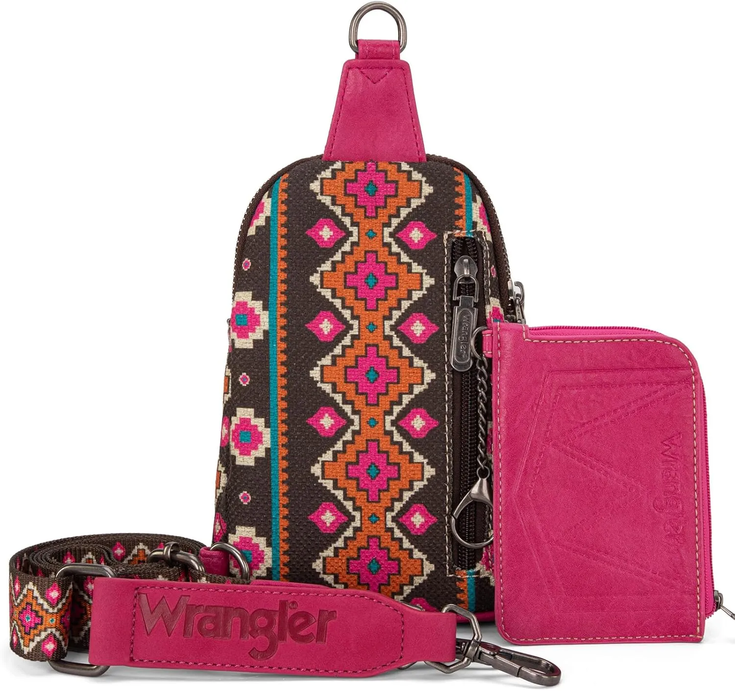 Wrangler Aztec Crossbody Sling Bags for Women Wallet Set