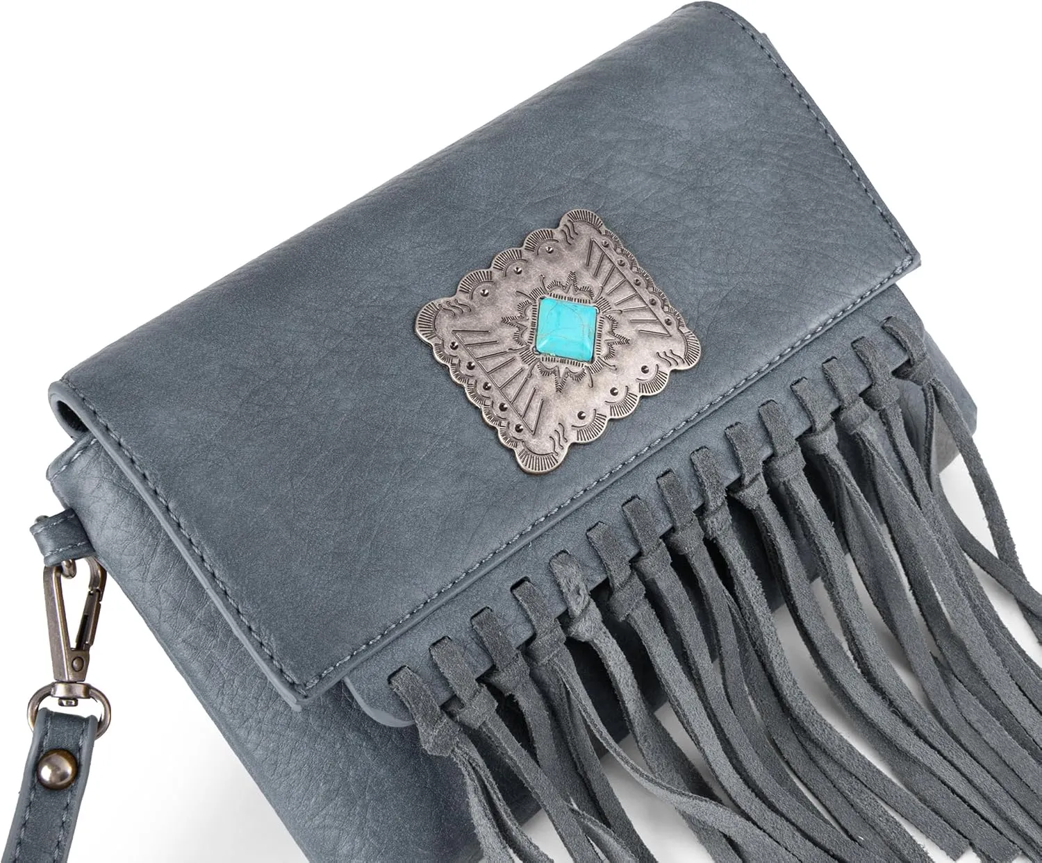 Wrangler Crossbody Small Purse for Women Wristlet Fringe Bag Western Purse