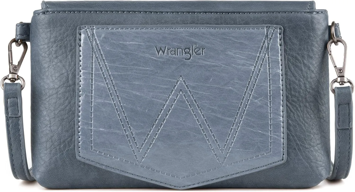 Wrangler Crossbody Small Purse for Women Wristlet Fringe Bag Western Purse