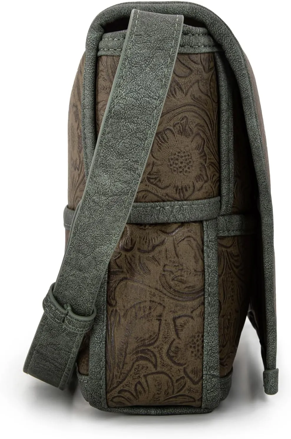 Wrangler Woven Crossbody Bag for Women Vintage Floral Tooled Cross Body Purse