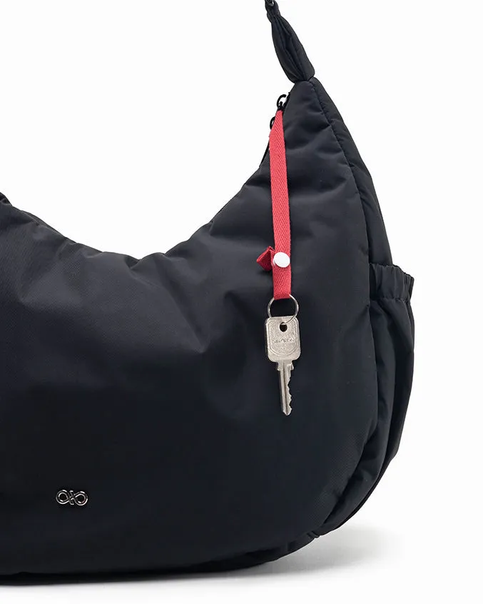 XL POSH CRESCENT BAG IN JET BLACK