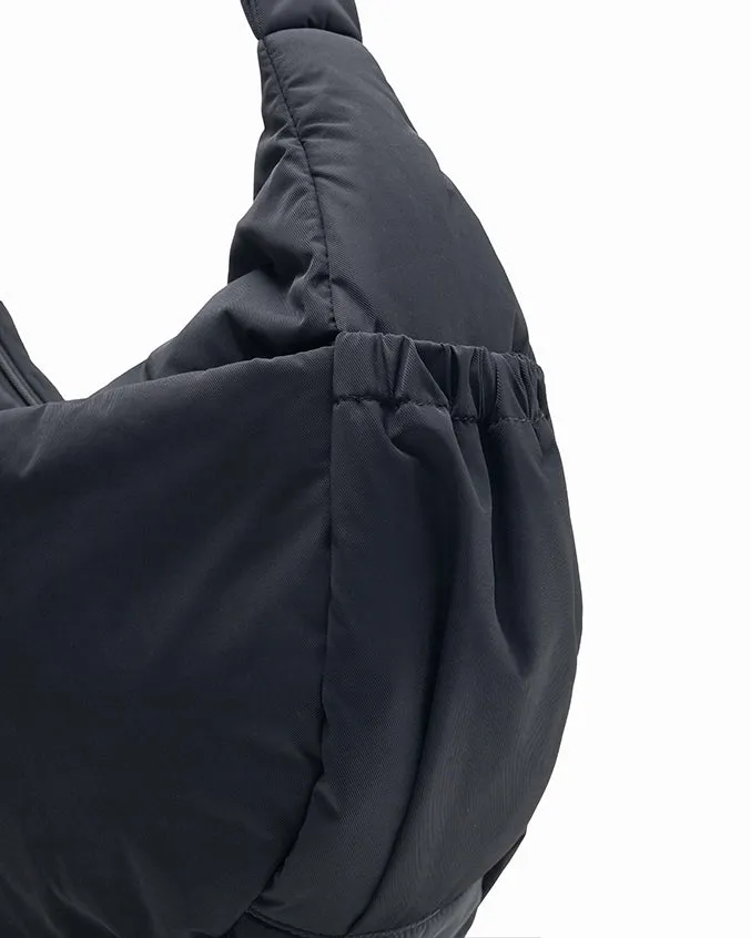 XL POSH CRESCENT BAG IN JET BLACK