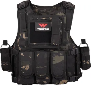 YAKEDA Adjustable Tactical Airsoft Training Vest | Camping, Fishing, Hunting,Gift for Halloween and New Year