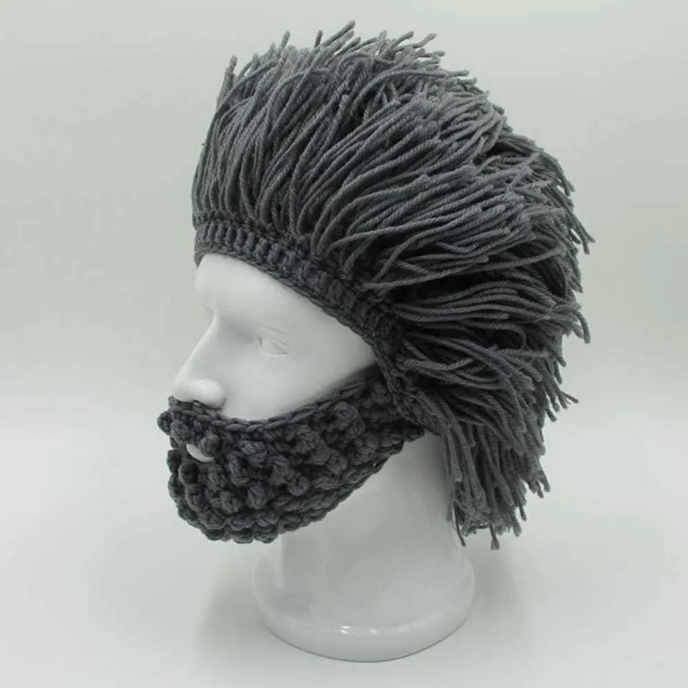YEKEYI Wig Beard Hats Handmade Knit Warm Winter Caps Ski Funny Mask Beanie for Men Women YEKEYI