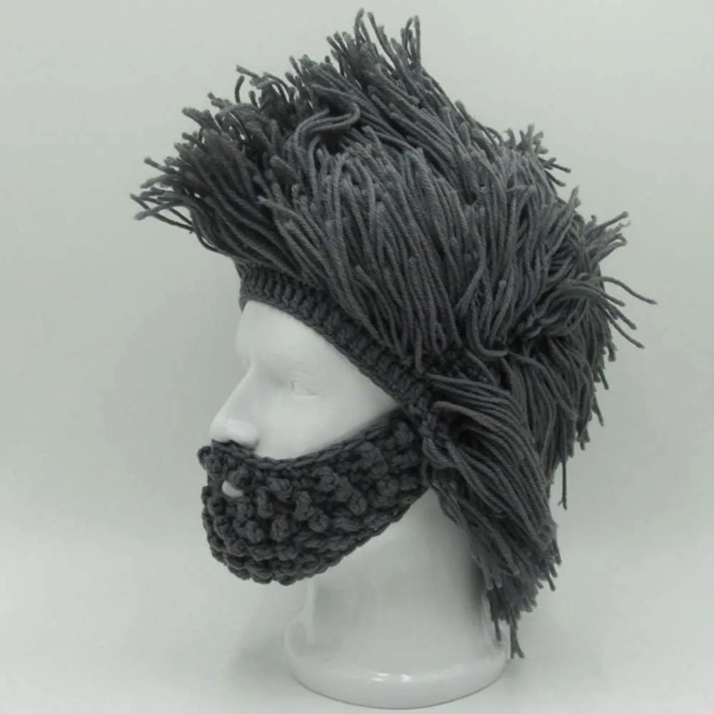 YEKEYI Wig Beard Hats Handmade Knit Warm Winter Caps Ski Funny Mask Beanie for Men Women YEKEYI