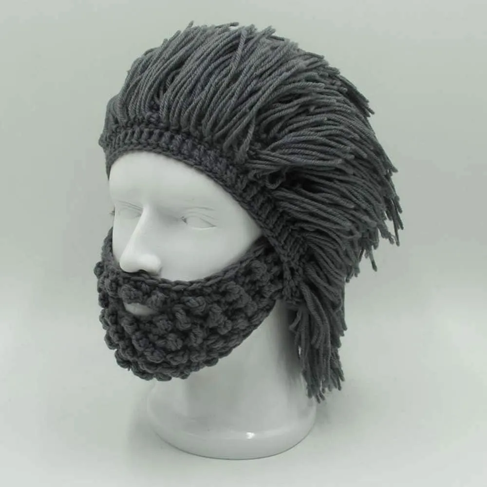 YEKEYI Wig Beard Hats Handmade Knit Warm Winter Caps Ski Funny Mask Beanie for Men Women YEKEYI
