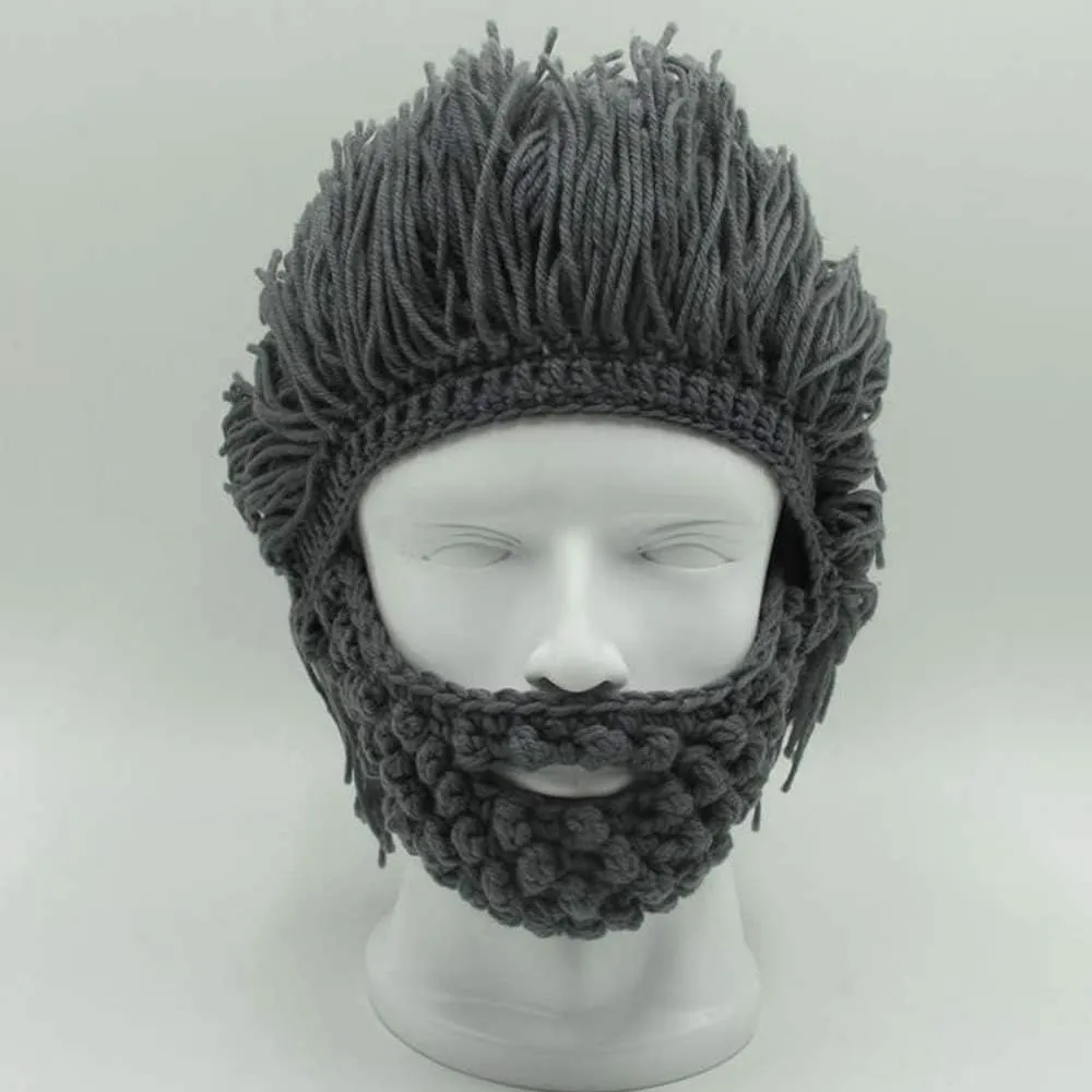 YEKEYI Wig Beard Hats Handmade Knit Warm Winter Caps Ski Funny Mask Beanie for Men Women YEKEYI