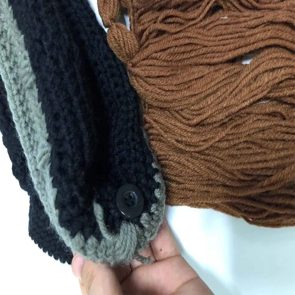YEKEYI Wig Beard Hats Handmade Knit Warm Winter Caps Ski Funny Mask Beanie for Men Women YEKEYI