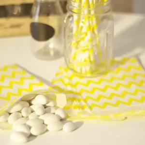 Yellow Chevron Paper Treat Bags