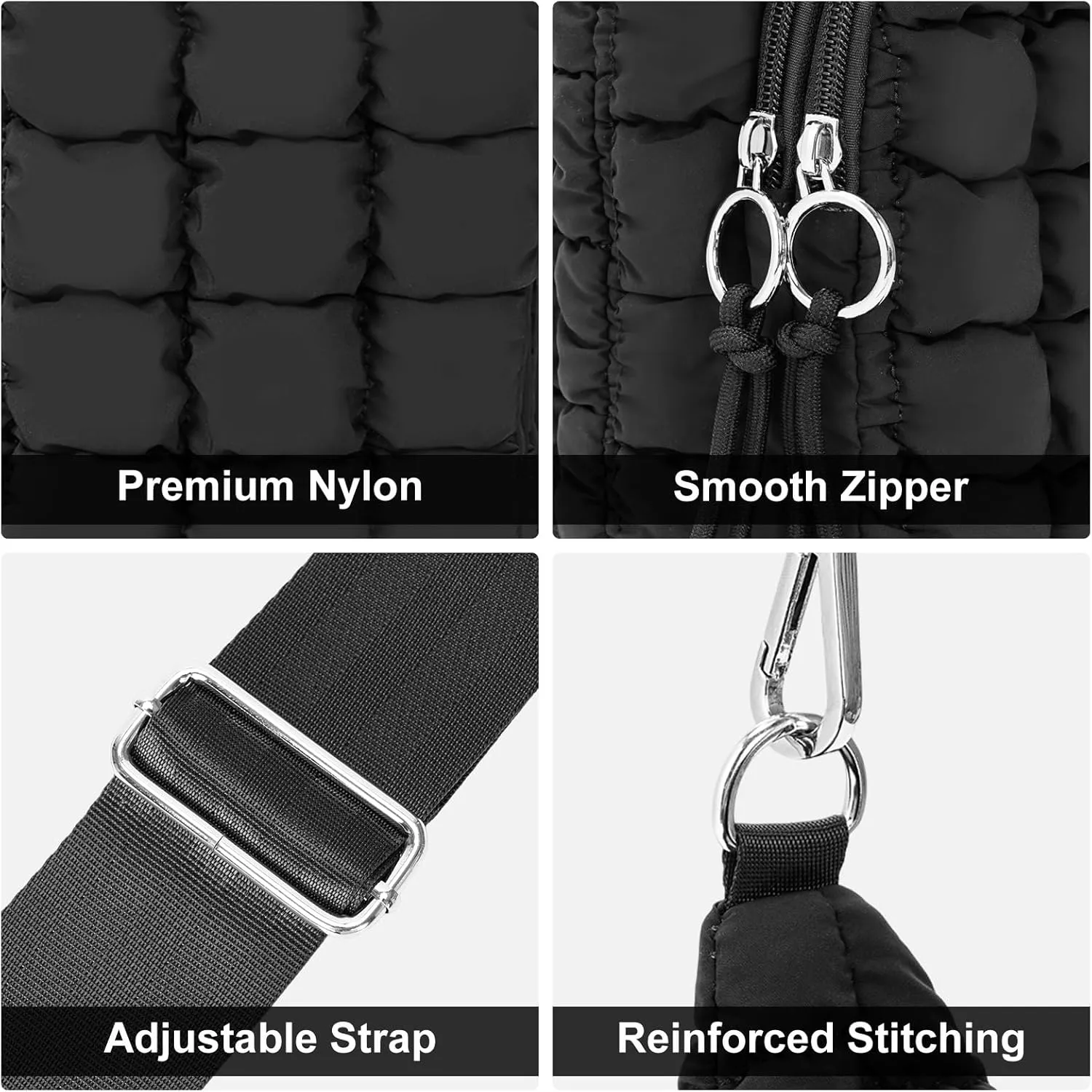 YFGBCX Water Bottle Holder with Strap Water Bottle Carrier Bag with Phone Pocket Quilted Puffer Water Bottle Sling Bag Crossbody Water Bottle Accessories