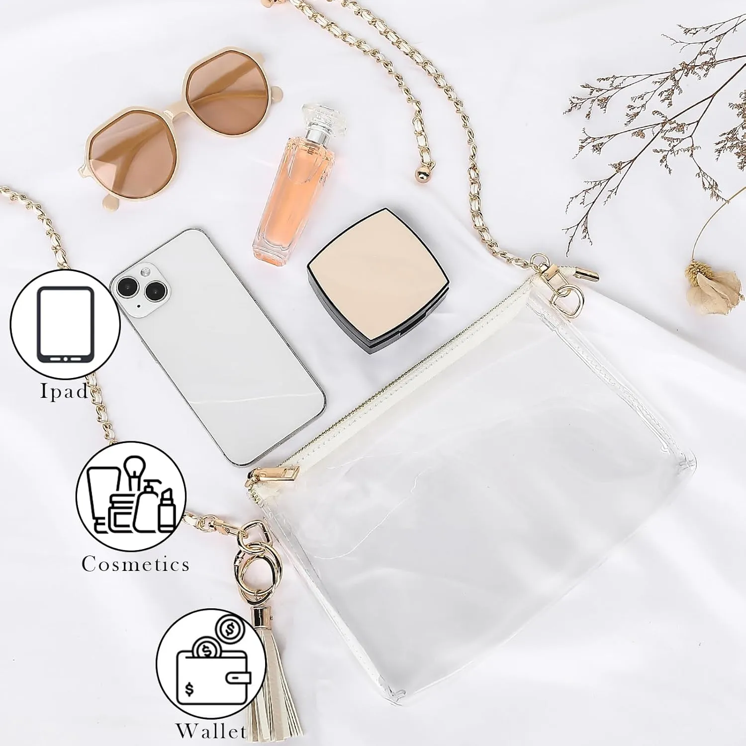 YGR Womens Clear Bag for Stadium Events Small Crossbody Purse for Concert, Party Sports Events Stadium Approved