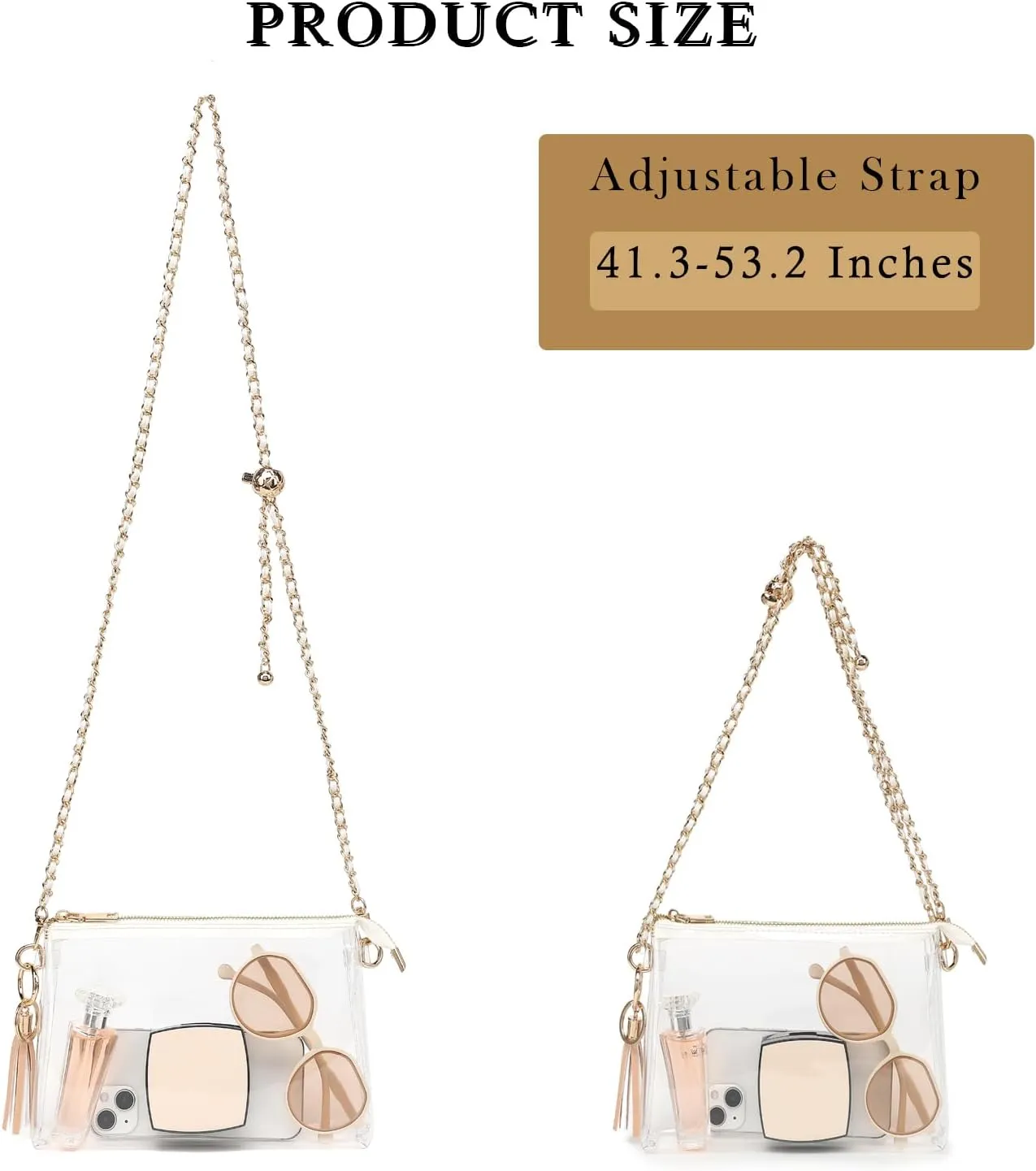 YGR Womens Clear Bag for Stadium Events Small Crossbody Purse for Concert, Party Sports Events Stadium Approved