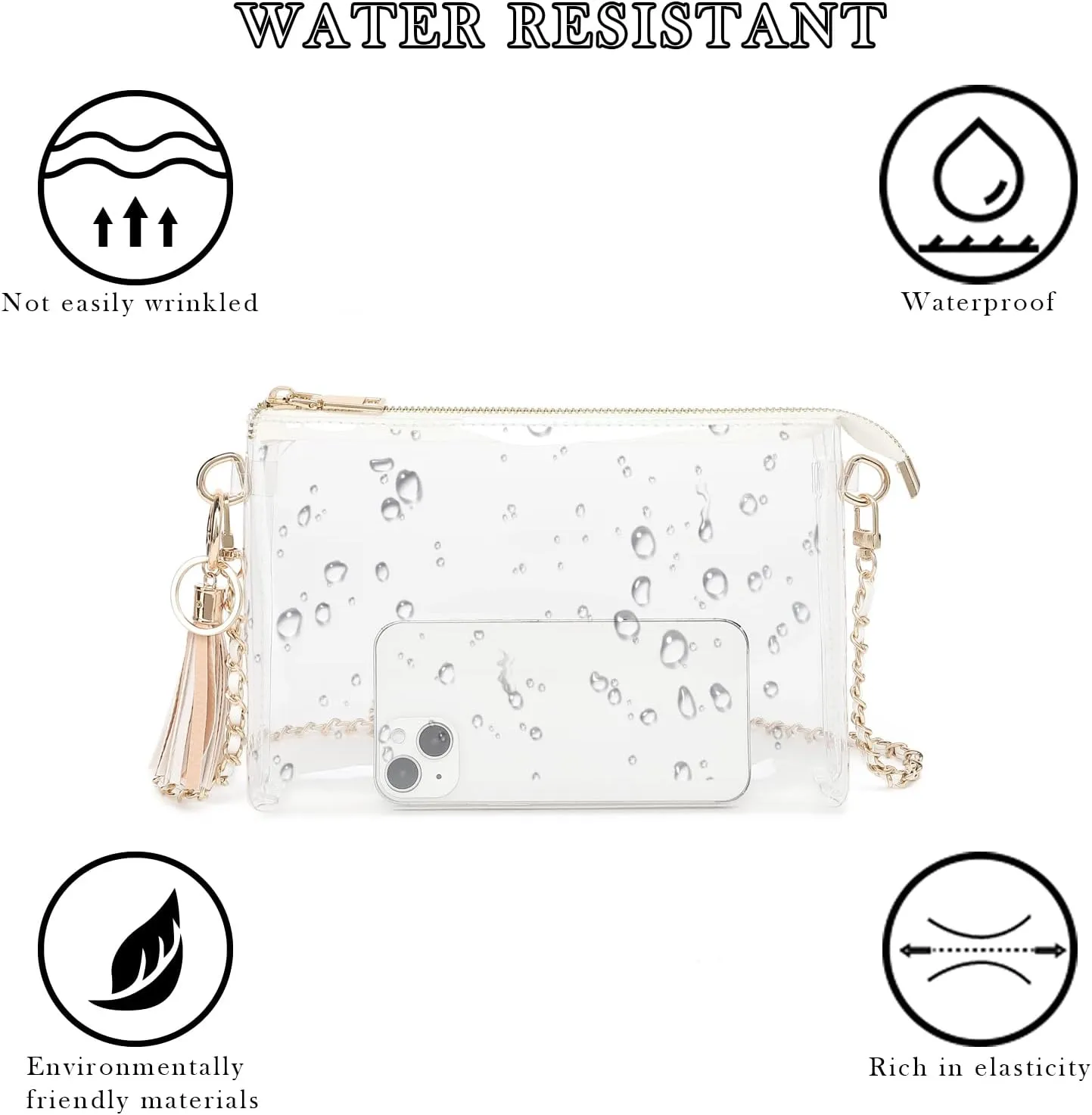 YGR Womens Clear Bag for Stadium Events Small Crossbody Purse for Concert, Party Sports Events Stadium Approved