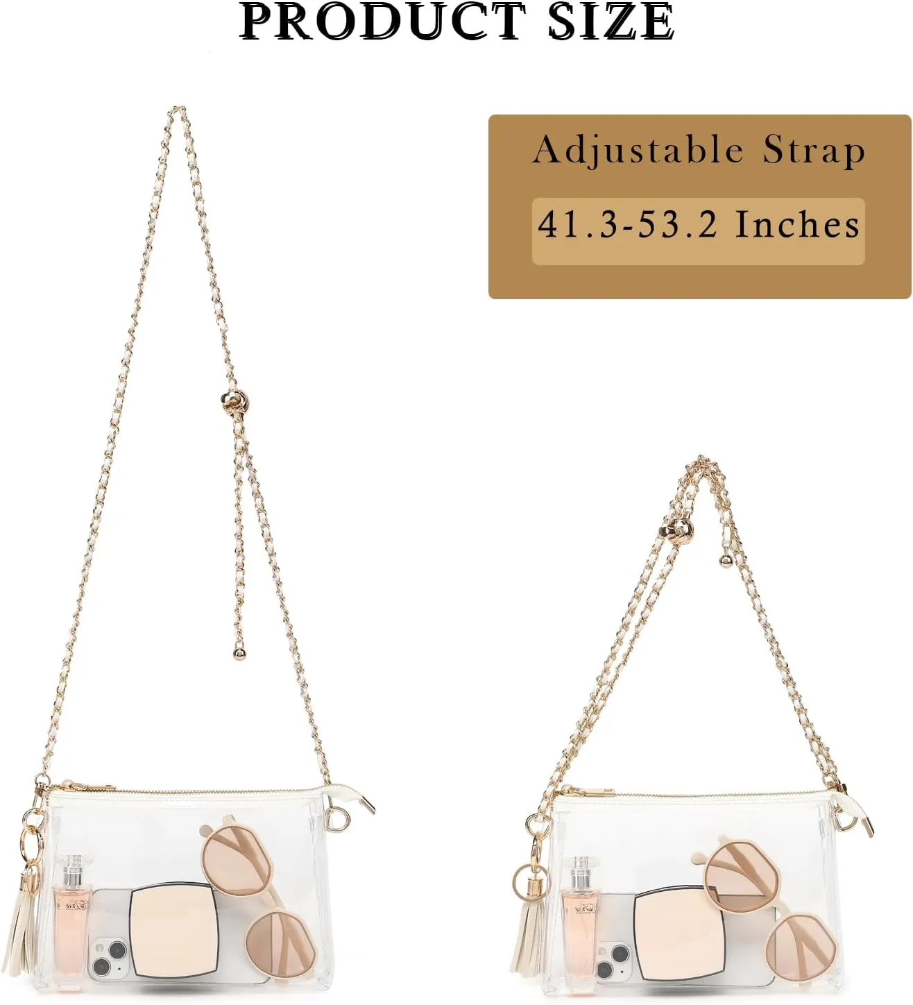 YGR Womens Clear Bag for Stadium Events Small Crossbody Purse for Concert, Party Sports Events Stadium Approved