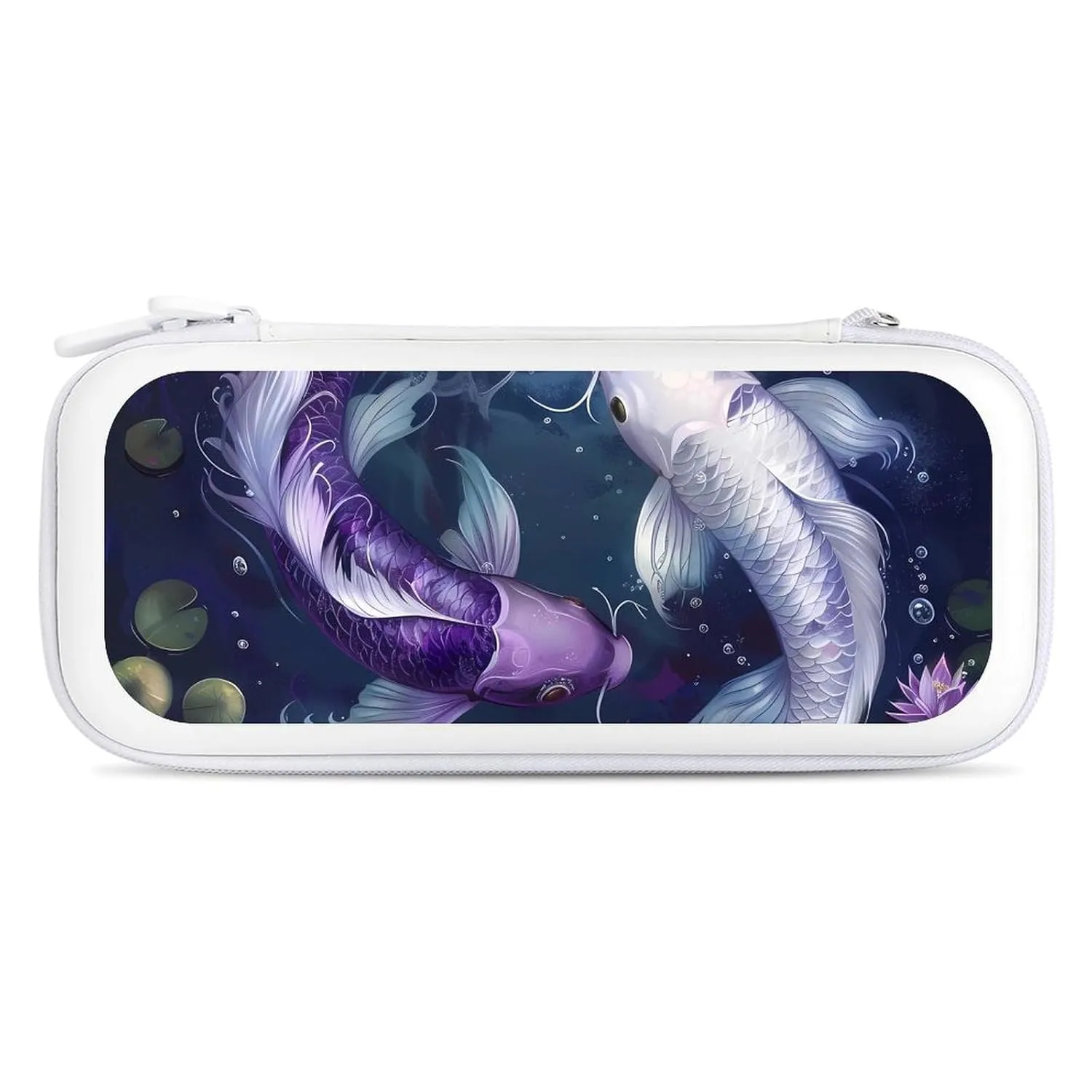 Yin And Yang Japanese Fish EVA Carrying Case Compatible for Switch Hard Shell Cute Protective Game Bag White-style